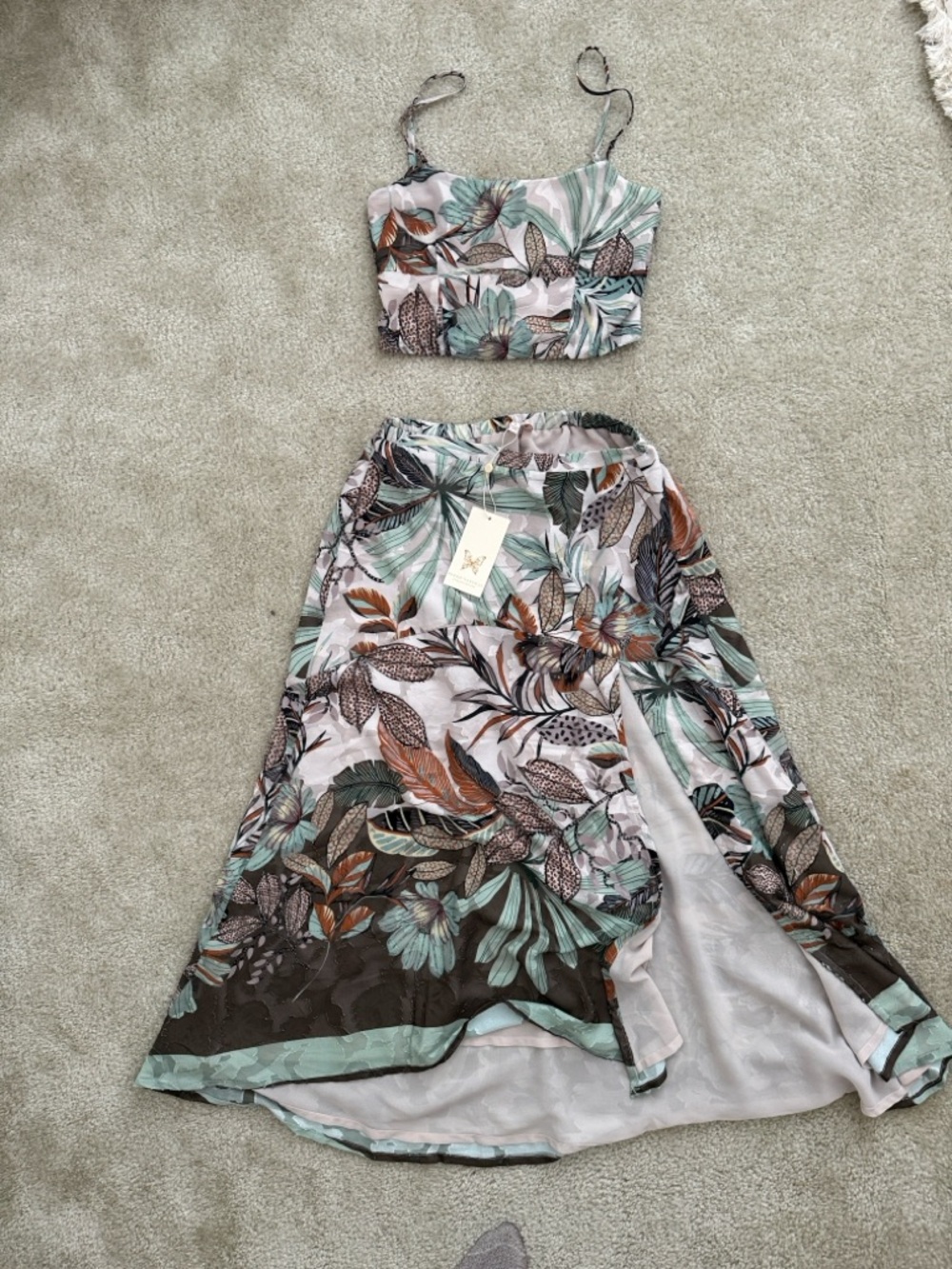 Two-Piece Tropical Sandra Skirt Set